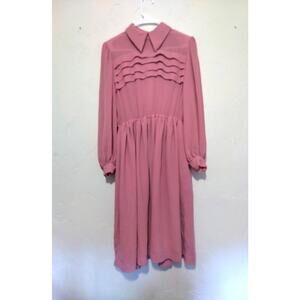 Pink Long Sleeve Cottage Dress